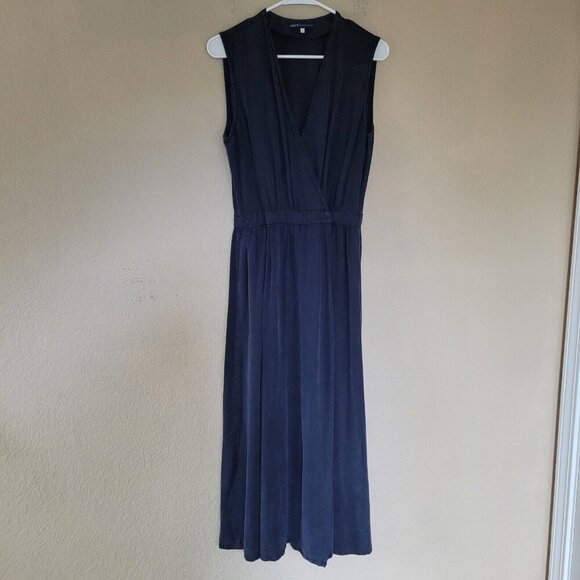 Levi's Made & Crafted Womens Wrap Midi Dress Size 1 Small Gray Blue Breathable - Picture 1 of 8